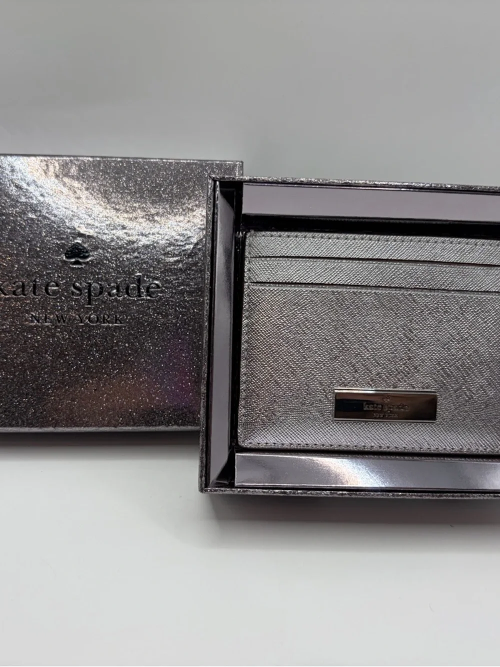 kate spade Silver Textured Card Holder